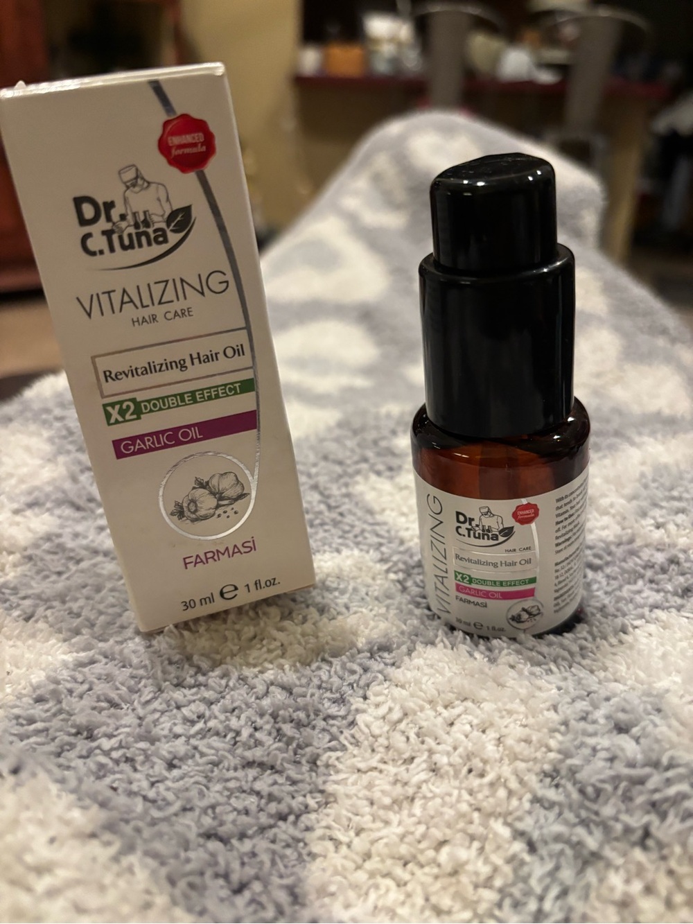 Dr. C. Tuna Vitalizing Garlic Hair Oil - Brown Bottle